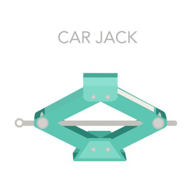 Car Jack ile vektör çizim. 
