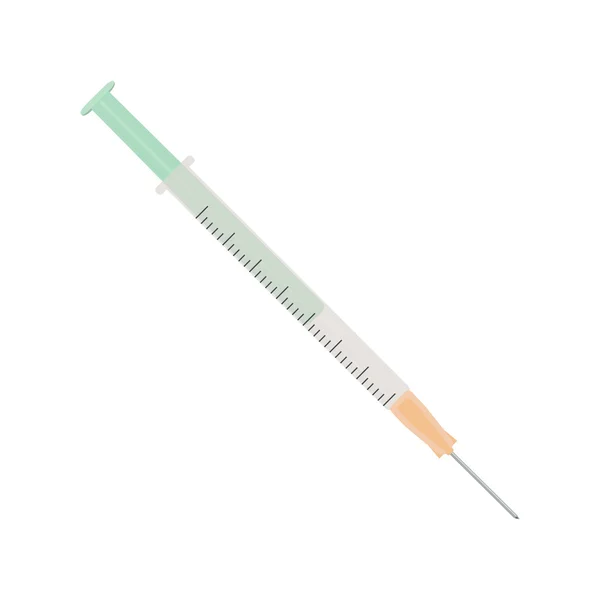 Siringa di insulina con ago . — Vettoriale Stock