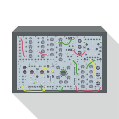 Modüler sentezleyici üst ve ön Gösterim. 
