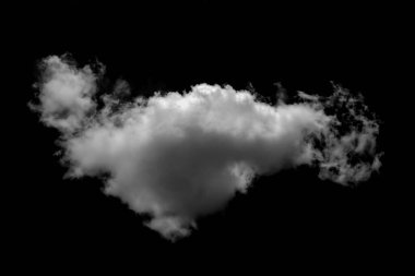 Siyah arka planda beyaz bulutlar. doğa ve arkaplan kavramı.
