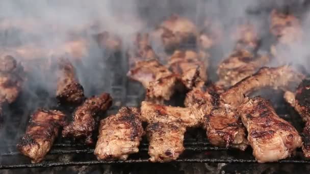 牛排和烧烤肋条 — 图库视频影像