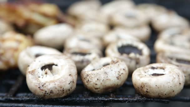 Carne de pollo a la parrilla — Vídeos de Stock