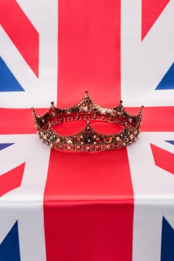 luxury royal crown on british flag  clipart