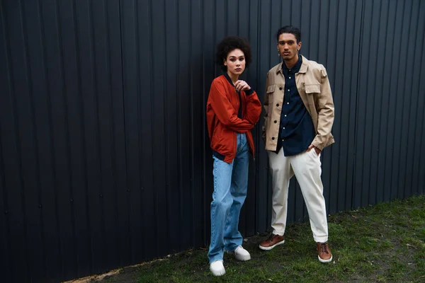 Full Length Stylish African American Couple Posing — Stock Photo, Image