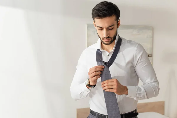Bearded Businessman Wearing Tie Home — Stock Photo, Image