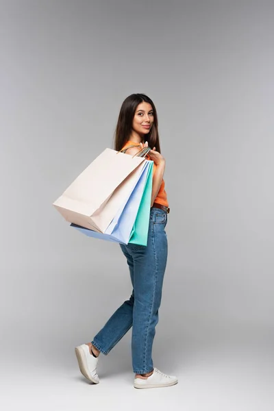 위에서 쇼핑백을 여성의 — 스톡 사진