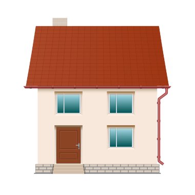 Ev. Vektör çizim ayrıntılı. Beyaz arka plan üzerinde izole.