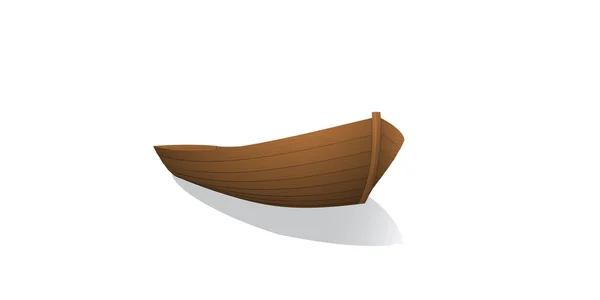 Barco de madeira isolado no fundo branco. Ilustração vetorial . — Vetor de Stock
