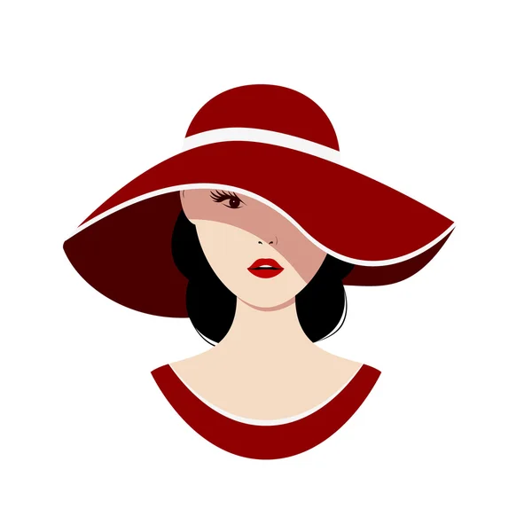 Дівчина в червоному капелюсі . — стоковий вектор