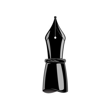 Black fountain pen on a white background. clipart