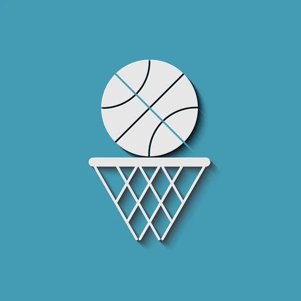 Basketball-Korb und Ball-Ikone. — Stockvektor