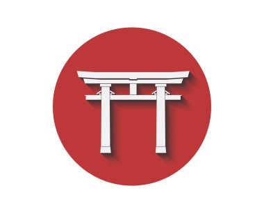 Japon ulusal sembolü, bayrağı ve Japon kapısı .