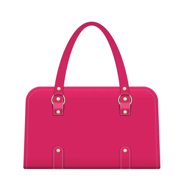 Detailed red female handbag on a white background. — Stock Vector