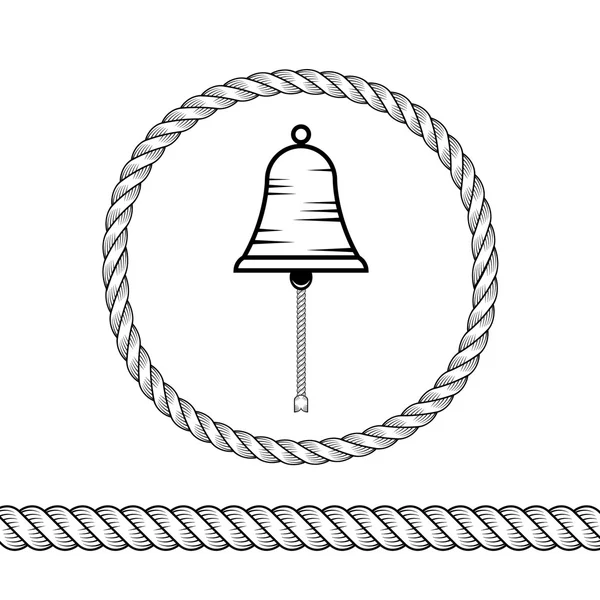 Веревка и колокол . — стоковый вектор