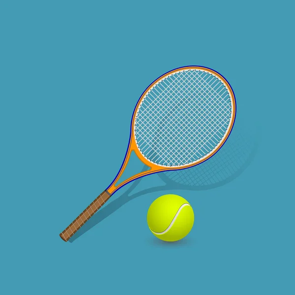 Raquette de tennis réaliste et balle . — Image vectorielle