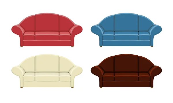 Set sofas berwarna . - Stok Vektor