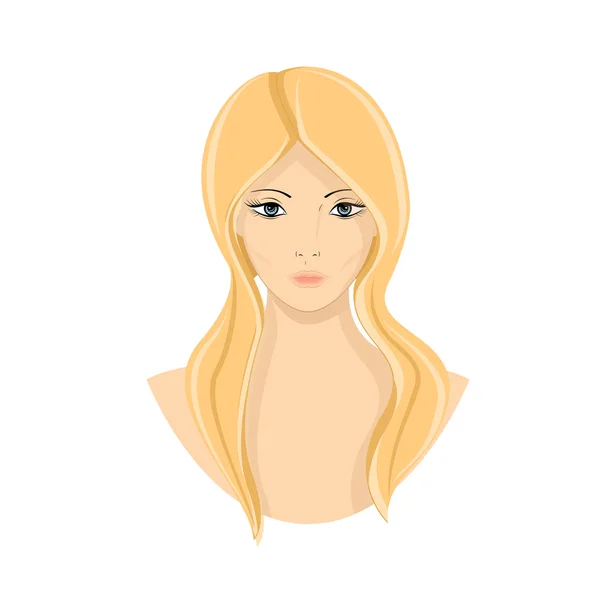 Hermosa cara de mujer rubia sexy . — Vector de stock