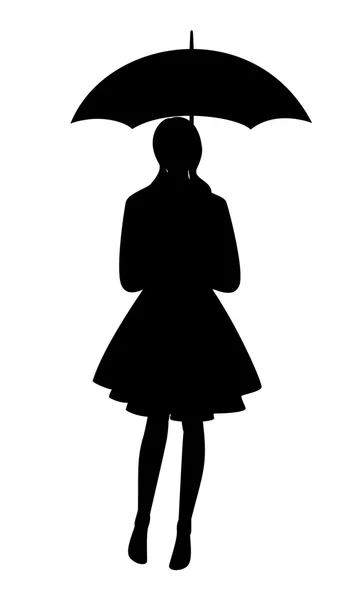 Femme avec parapluie . — Image vectorielle