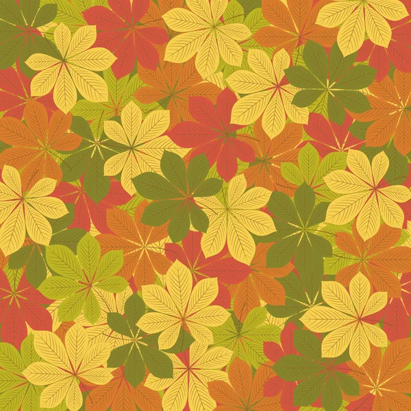 Herbstmuster aus Blättern der Kastanie. — Stockvektor