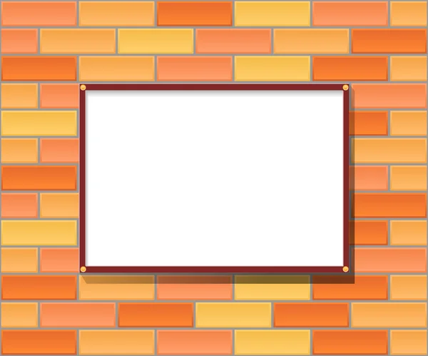 Panneau d'affichage sur le mur de brique — Image vectorielle