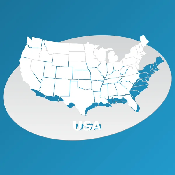Mapa estado unido —  Vetores de Stock