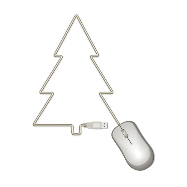 Árbol de Navidad del cable del ratón . — Archivo Imágenes Vectoriales