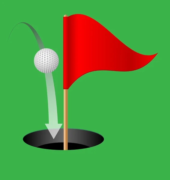 Golf på en grön bakgrund. — Stock vektor
