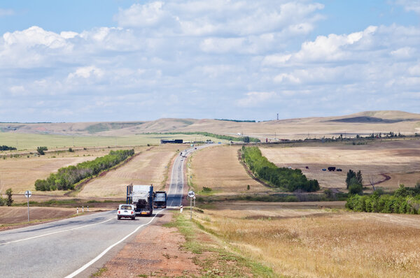 Rural landscape with highway