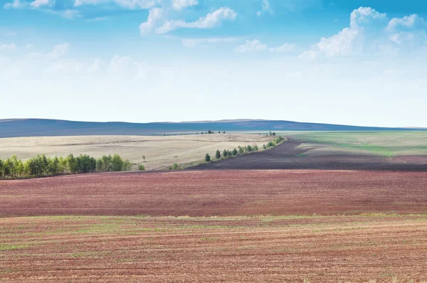 Venkovské krajiny. Zorané pole — Stock fotografie