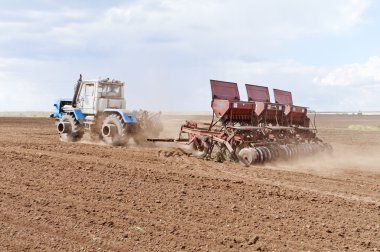 Traktör ile çalışır Ekim mibzer