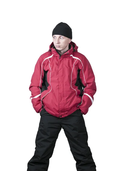 Hombre en traje deportivo de invierno mirando hacia un lado —  Fotos de Stock