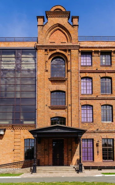 Facade Modern Loft Style Office Building Rebuilt Old Steam Mill — Stock Photo, Image