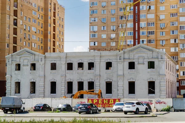 Orenburg Rusko Červenec 2021 Obnova Historické Budovy Lihovaru — Stock fotografie