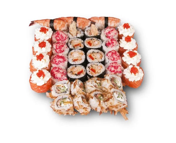 Zestaw sushi japoński i rolki — Zdjęcie stockowe