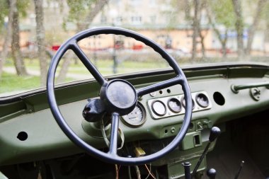 Eski bir araba Uaz-469 iç