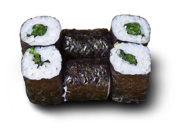 Japanse sushi. Witte achtergrond, geïsoleerd — Stockfoto