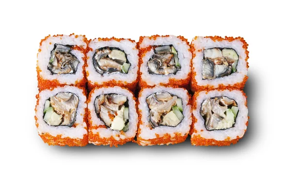 Sushi giapponese. Fondo bianco, isolato — Foto Stock