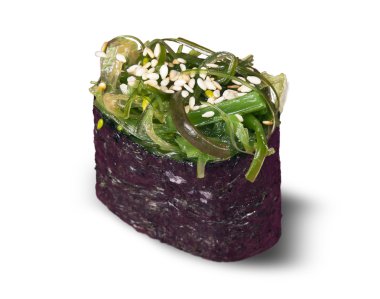 Japon suşi. Beyaz arka plan, izole