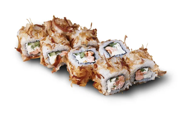 Japońskie sushi. Białe tło, na białym tle — Zdjęcie stockowe