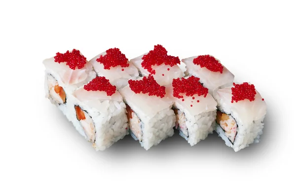 Japán sushi. Fehér háttér, elszigetelt — Stock Fotó