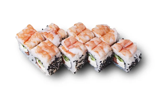 Japanse sushi. Witte achtergrond, geïsoleerd — Stockfoto