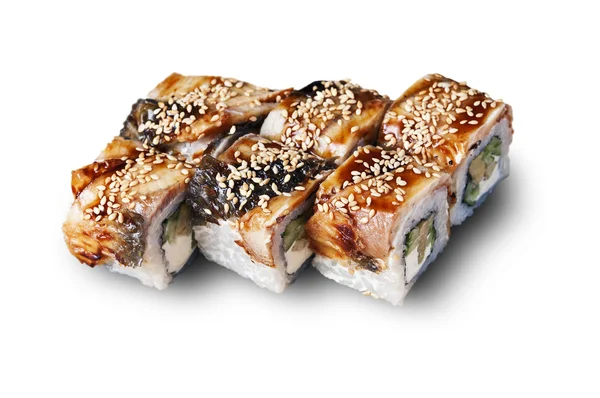 Sushi japonés. Fondo blanco, aislado — Foto de Stock