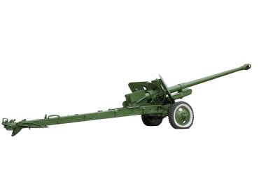 Rus alay silah Bs-3. Beyaz arka plan, yalıtım.