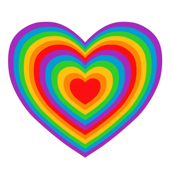 虹の心 Lgbtコミュニティの誇りの概念 白地に独立したベクトル図 — ストックベクタ
