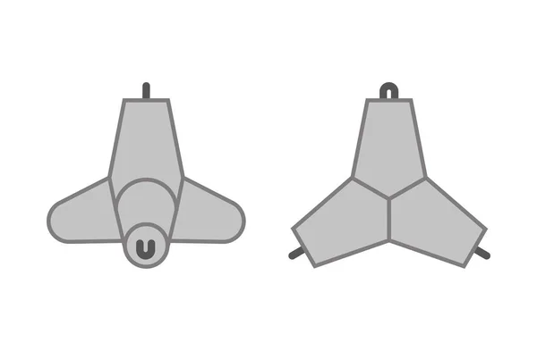 İki tahmini beton tetrapod. Vektör beyazda izole edildi. — Stok Vektör