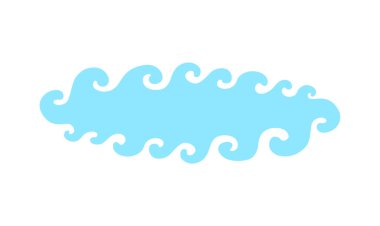 Asyalı kıvrımlı bulutun vektör çizimi. Vektör beyazda izole edildi.