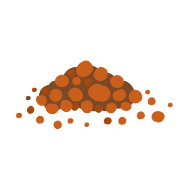Expanded clay aggregate gravel. Heap of expanded clay. clipart