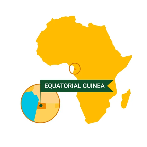 Rovníková Guinea Mapě Afriky Slovem Rovníková Guinea Vlajkovém Markeru Vektor — Stockový vektor