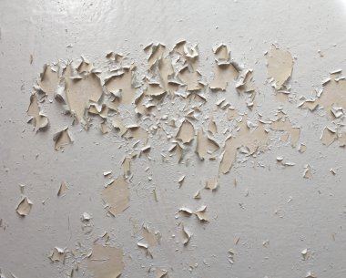 Duvardaki boyayı soyuyorlar.