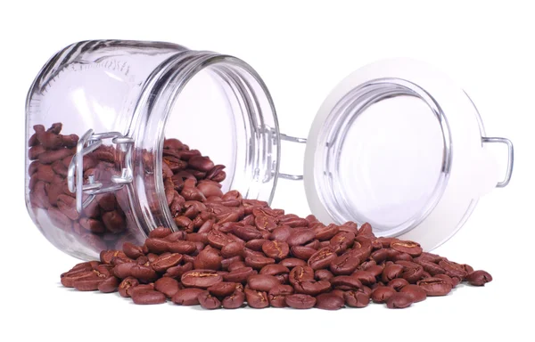 Kavanozdan kahve çekirdekleri dökün